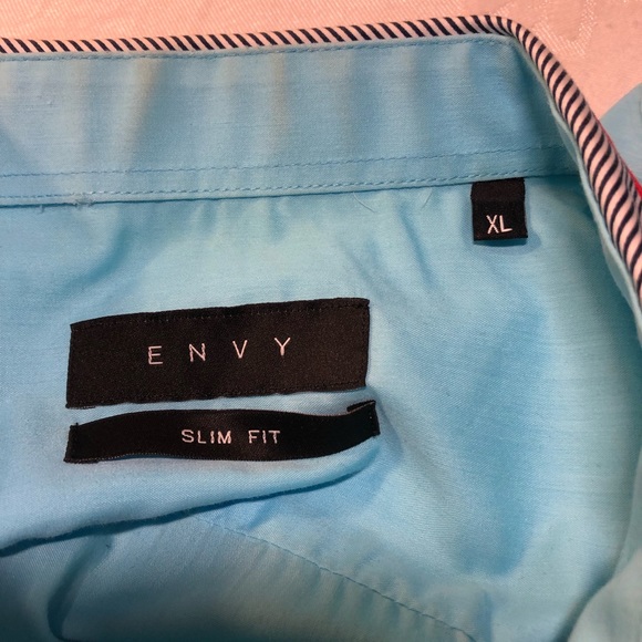 Envy Couture Men’s XL button down Short shirt made in Turkey rare Blue - Picture 2 of 6